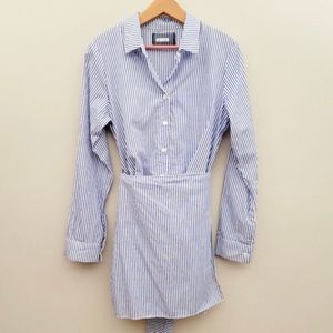 Reformation Striped Shirt Dress with Wrap Tie